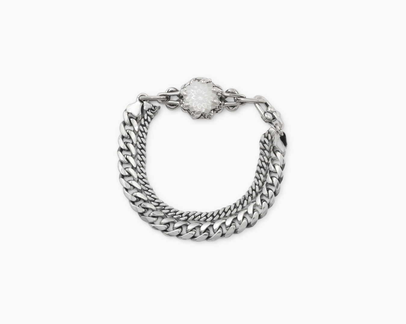 Zinnia Flower Bracelet_Cuban Link