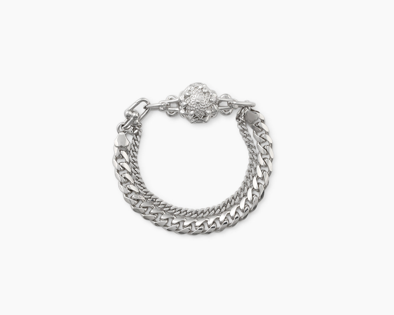 Zinnia Flower Bracelet_Cuban Link