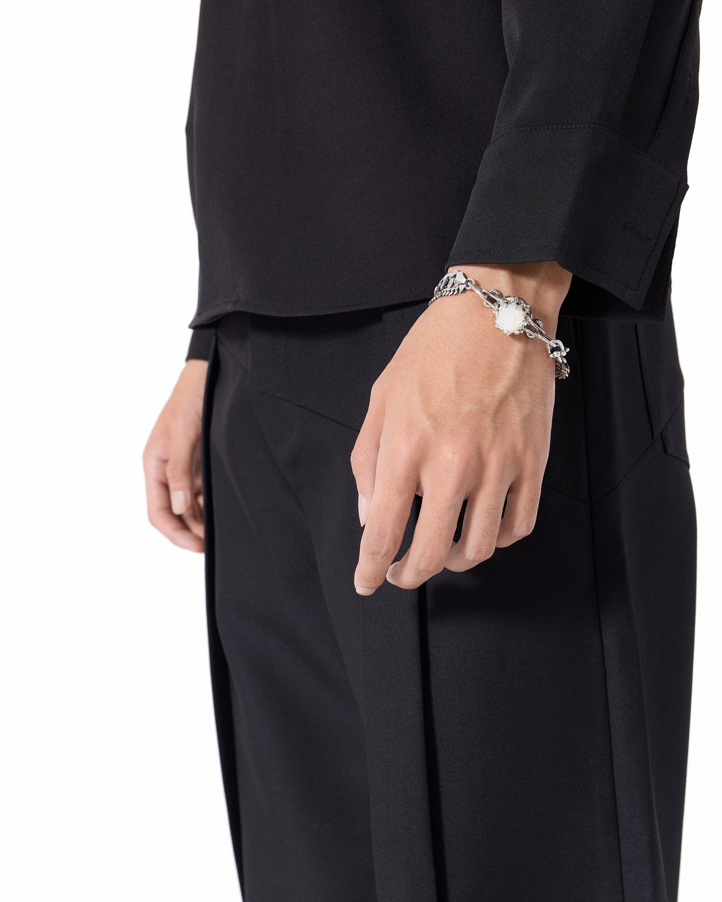 Zinnia Flower Bracelet_Cuban Link