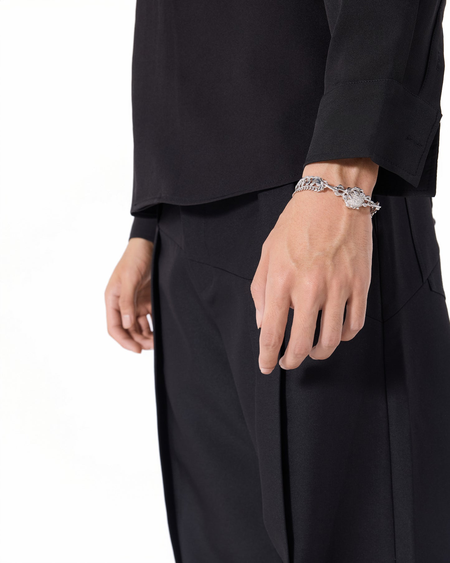 Zinnia Flower Bracelet_Cuban Link