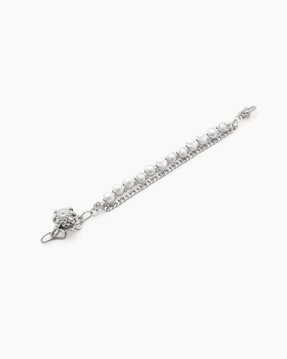 Zinnia Flower Bracelet_Silver Pearl_Pocket Edition