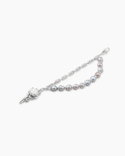 Zinnia Flower Bracelet_Grey Pearl